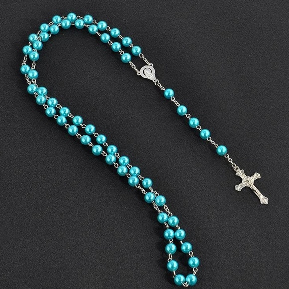 Jewelry Long Rosary Cross Pendant Necklace Christian Poshmark